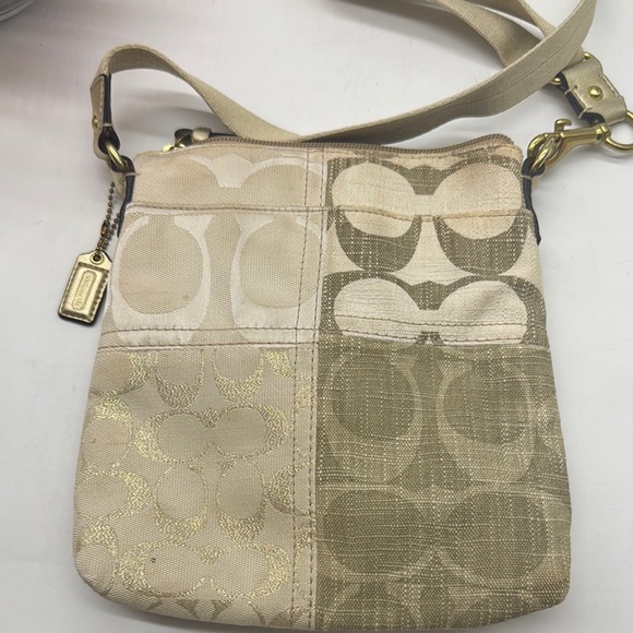 Coach Beige and Cream Logo Crossbody Bag CP7656A - Picture 6 of 14